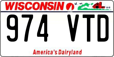 WI license plate 974VTD
