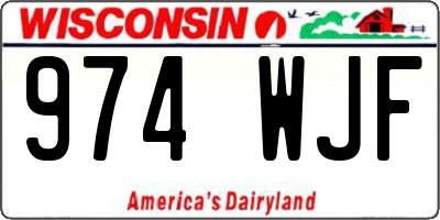 WI license plate 974WJF