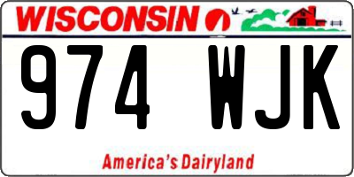 WI license plate 974WJK