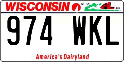 WI license plate 974WKL