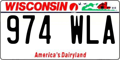 WI license plate 974WLA