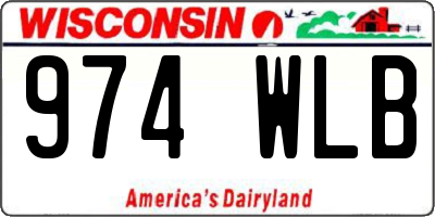 WI license plate 974WLB