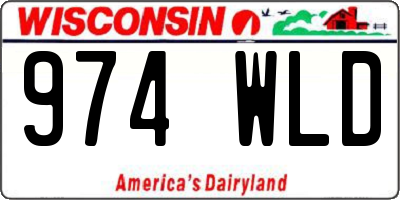 WI license plate 974WLD