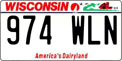 WI license plate 974WLN
