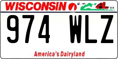 WI license plate 974WLZ