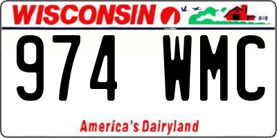 WI license plate 974WMC