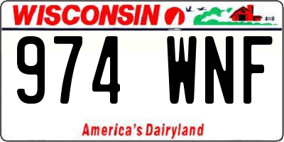 WI license plate 974WNF