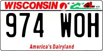 WI license plate 974WOH