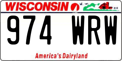 WI license plate 974WRW