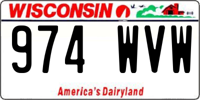 WI license plate 974WVW