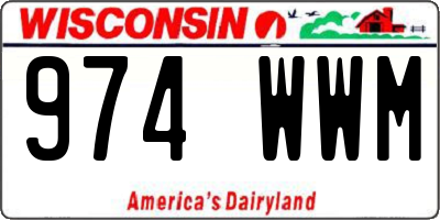 WI license plate 974WWM