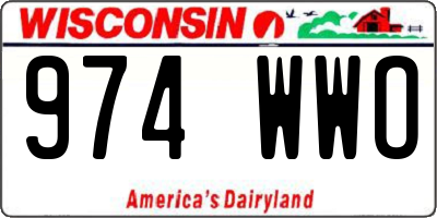 WI license plate 974WWO