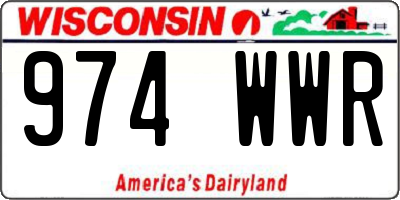 WI license plate 974WWR