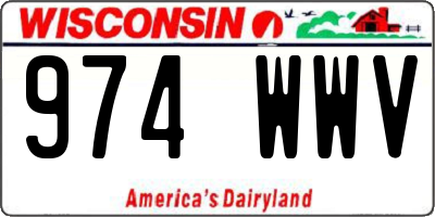 WI license plate 974WWV