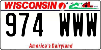 WI license plate 974WWW