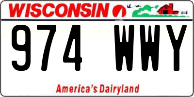 WI license plate 974WWY