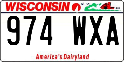 WI license plate 974WXA
