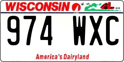 WI license plate 974WXC