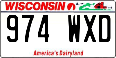 WI license plate 974WXD