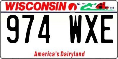 WI license plate 974WXE