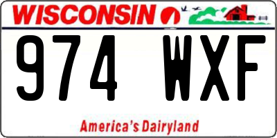 WI license plate 974WXF