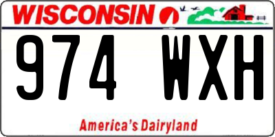 WI license plate 974WXH