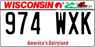 WI license plate 974WXK