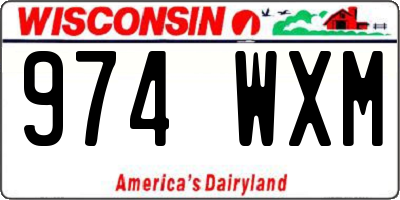 WI license plate 974WXM