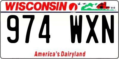 WI license plate 974WXN