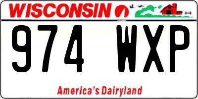WI license plate 974WXP