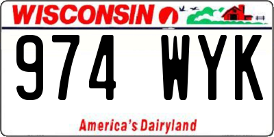 WI license plate 974WYK