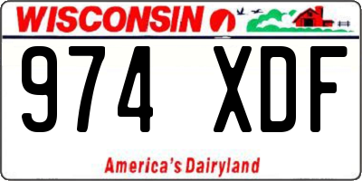 WI license plate 974XDF