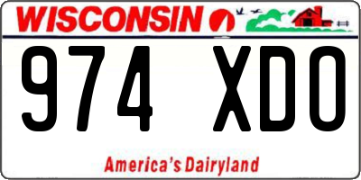 WI license plate 974XDO