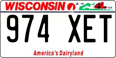 WI license plate 974XET