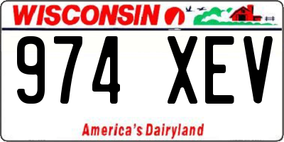 WI license plate 974XEV