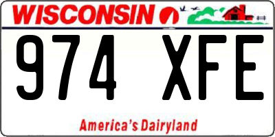 WI license plate 974XFE