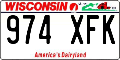 WI license plate 974XFK