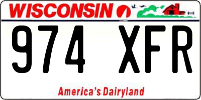 WI license plate 974XFR