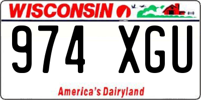 WI license plate 974XGU