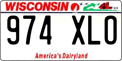 WI license plate 974XLO