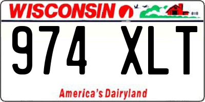 WI license plate 974XLT
