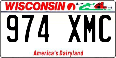WI license plate 974XMC