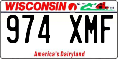 WI license plate 974XMF