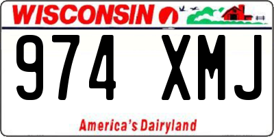 WI license plate 974XMJ