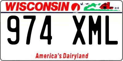 WI license plate 974XML