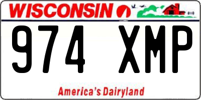 WI license plate 974XMP