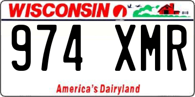WI license plate 974XMR