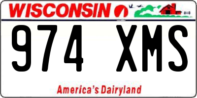 WI license plate 974XMS