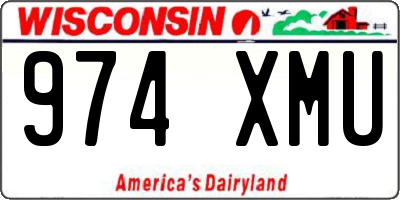 WI license plate 974XMU