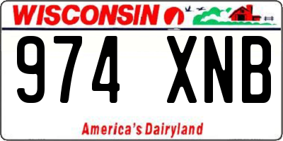 WI license plate 974XNB
